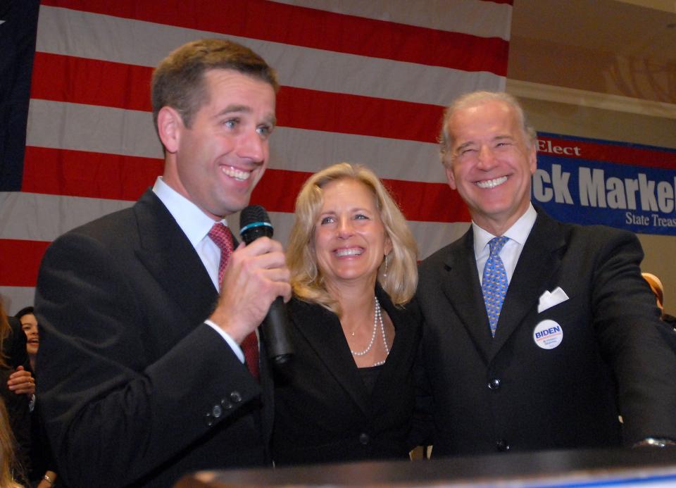Beau Biden with his parents, Jill and Joe Biden, in Wilmington, Del. on Nov. 7, 2006.