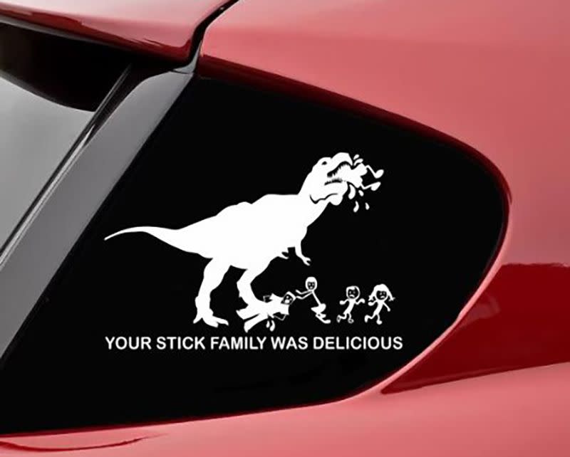 Your Stick Family Was Delicious T-Rex Vinyl Decal Sticker