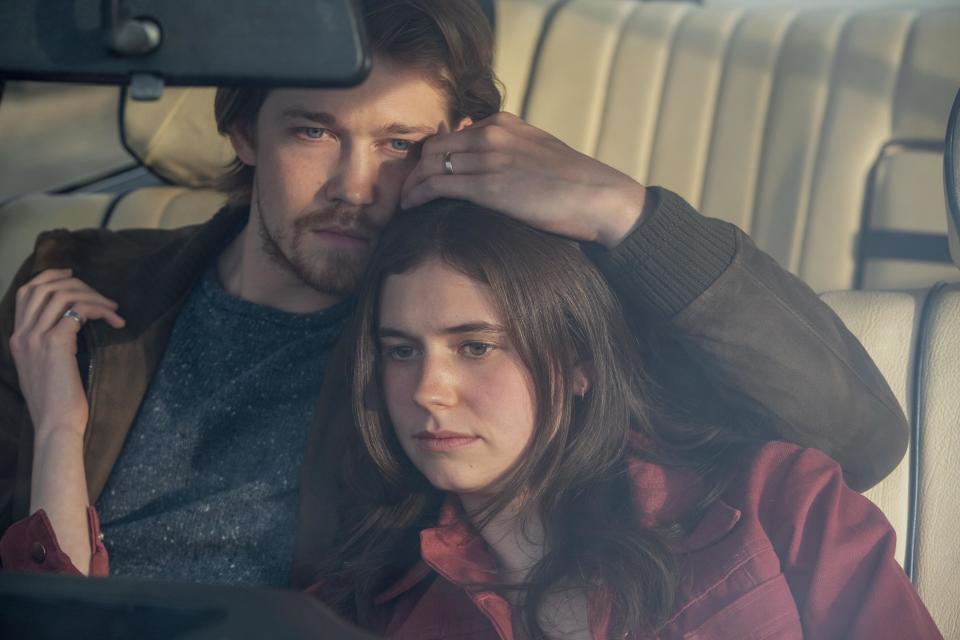 Joe Alwyn and Alison Oliver, in a still from the series. - Credit: HULU