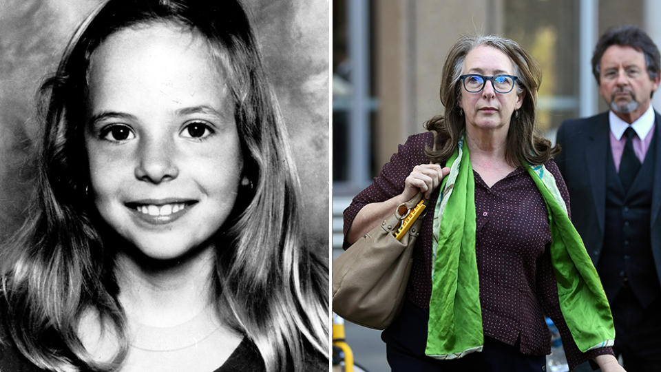 Samantha Knight (pictured left) was murdered in 2001. Her Mum Tess outside the NSW Supreme Court today. Source: AAP.