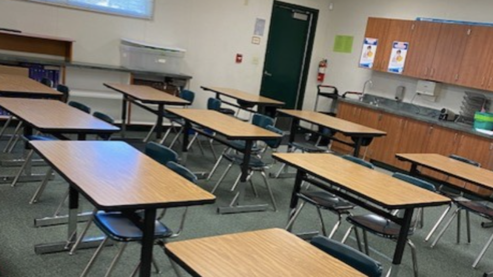 A history teacher at Rancho Minerva Middle School in Vista, Calif., told news station KXAN she is concerned about lack of social distancing in her classroom. (KXAN)