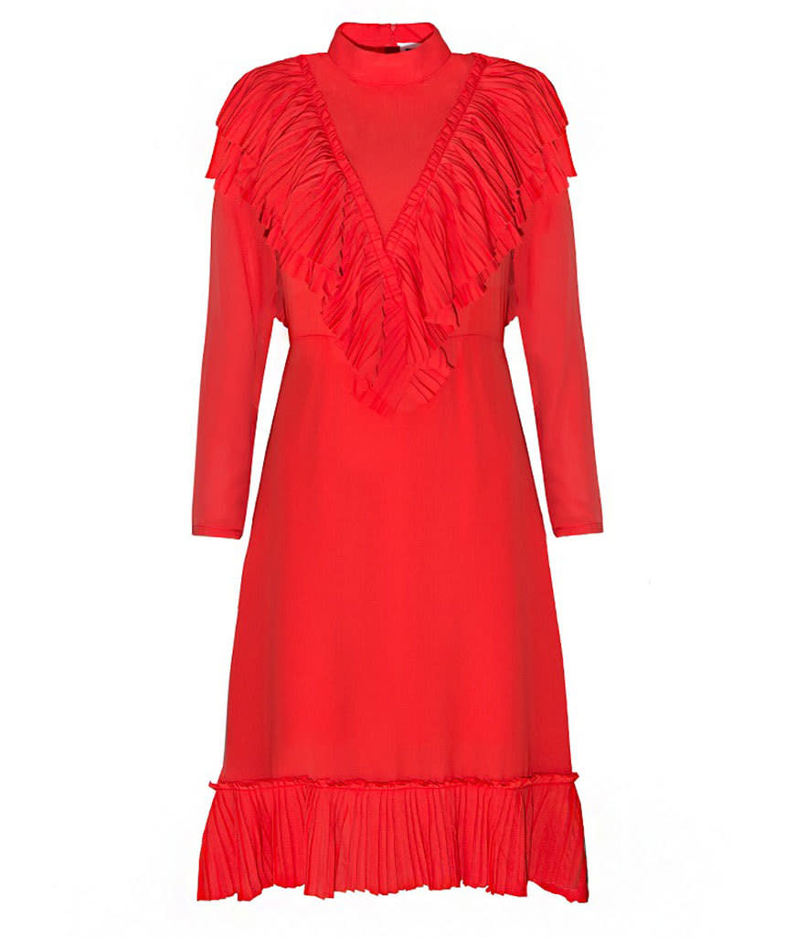 The standout dress in Gucci’s fall 2015 collection was cherry red and ruffled — this one by Pixie Market ticks both boxes, and goes for about a tenth of its price. 