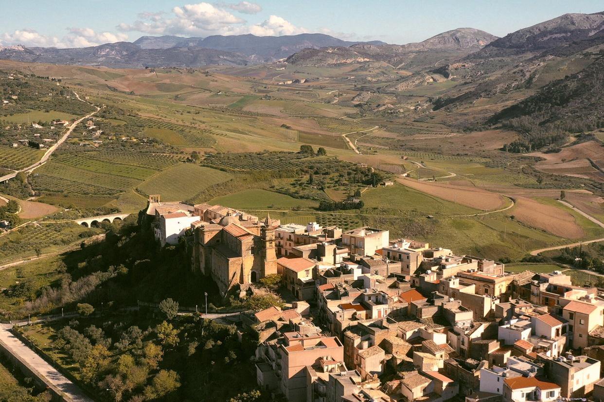 Aerial view of Sambuca, Sicily