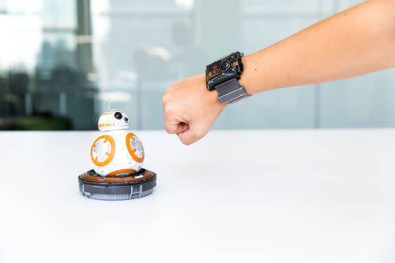 Motioning at BB-8 with the Force Band is how you control it.