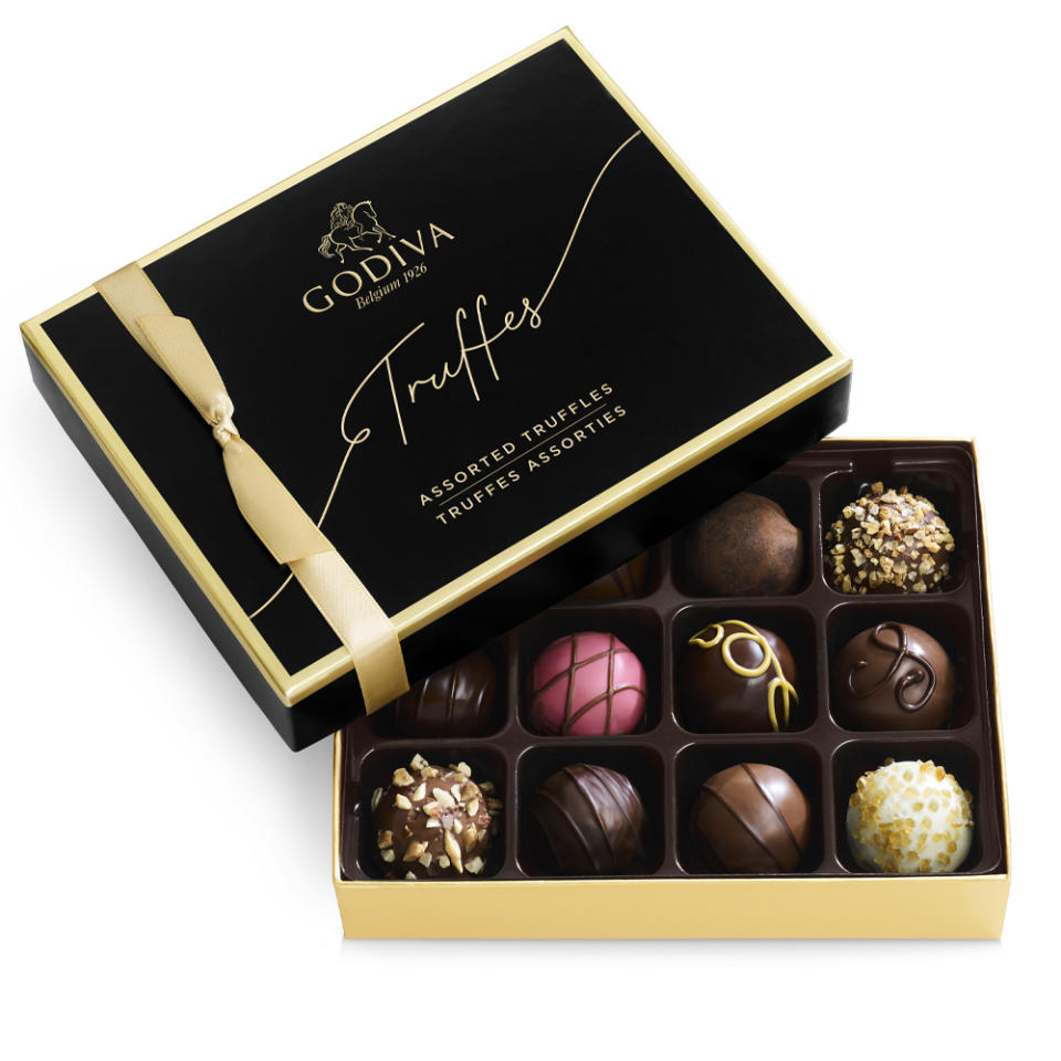 Signature Chocolate Truffles Gift Box, 12pc. Image via Godiva.