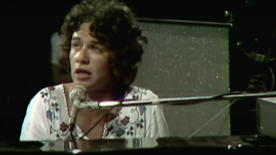 Carole King performing 