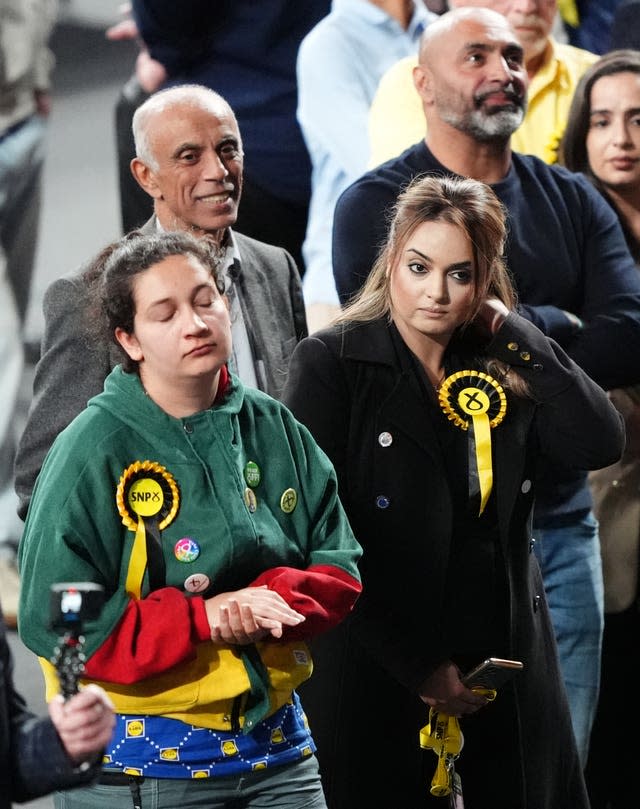 SNP supporters at Emirates Arena in Glasgow