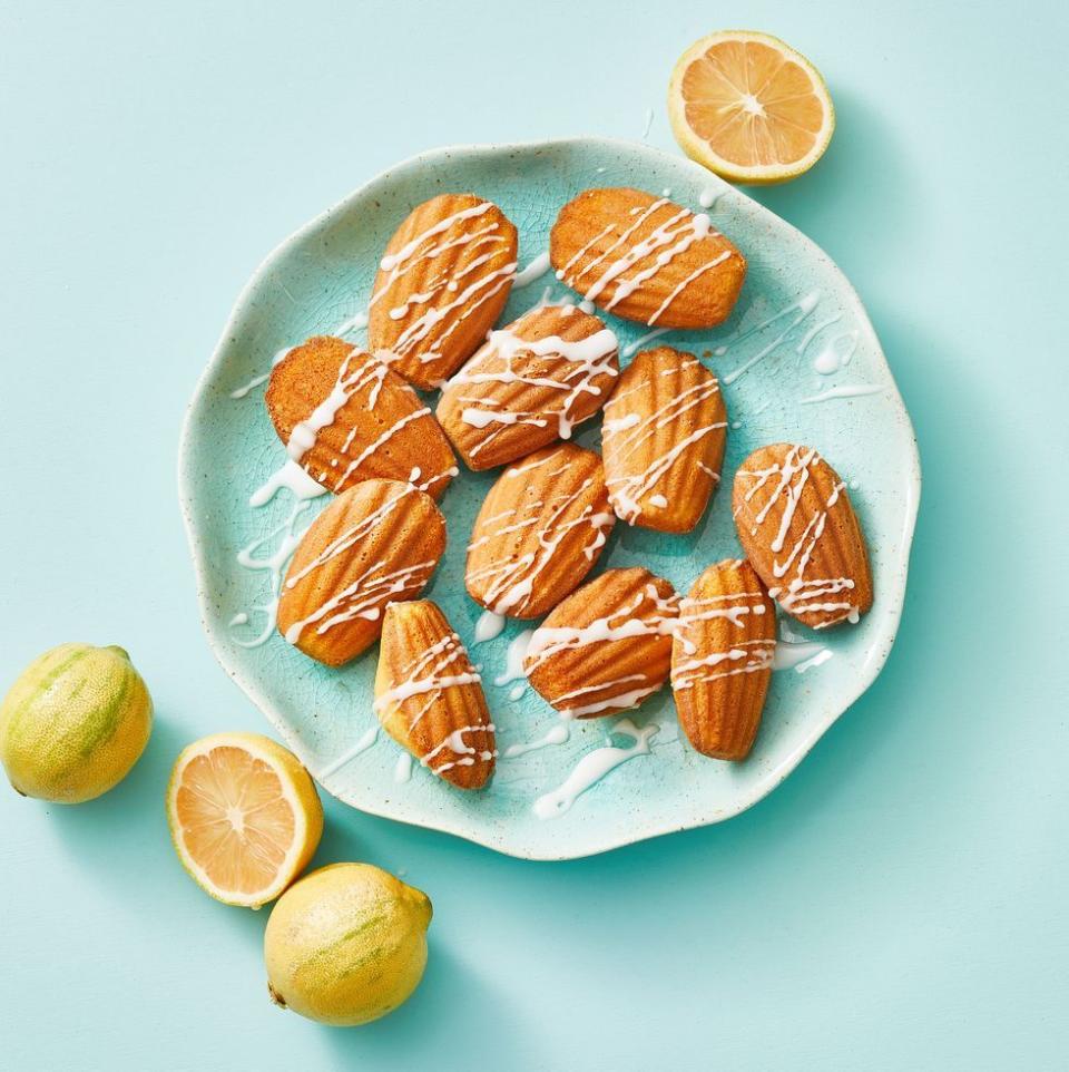 <p>Give these cakey cookies a ghoulish makeover by dyeing the drizzled icing red. </p><p><em><a href="https://www.goodhousekeeping.com/food-recipes/a35537464/meyer-lemon-madeleines-recipe/" rel="nofollow noopener" target="_blank" data-ylk="slk:Get the recipe for Meyer Lemon Madeleines »;elm:context_link;itc:0;sec:content-canvas" class="link ">Get the recipe for Meyer Lemon Madeleines »</a></em></p>