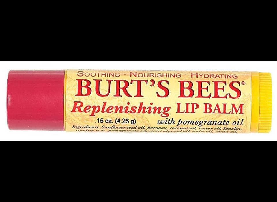 <a href="http://www.burtsbees.com/natural-products/lips-lip-balms/replenishing-lip-balm-pomegranate-oil.html" target="_hplink">Burt's Bees</a>