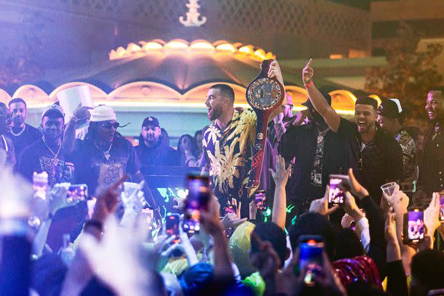 <p>XS Nightclub at Wynn Las Vegas</p> Travis Kelce and his Chiefs teammates party in Vegas.