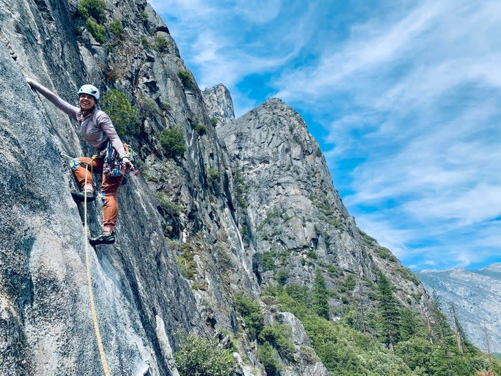 River Barry has been climbing for years and has extensive trad experience. It helped that she has Wilderness First Responder (WFR) training, too. <span>(Photo: Courtesy of River Barry)</span>