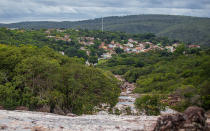 A view of the charming village of Lencois from the waterfalls and pools of Chapada Diamantina.