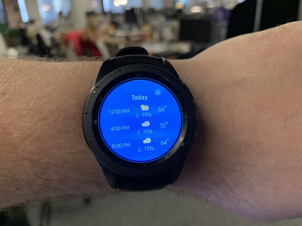 The Galaxy Watch’s weather app.