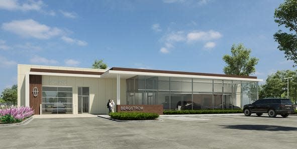 A rendering of the new Bergstrom Lincoln dealership set to open at 525 S. Green Bay Rd. in Neenah Sept. 15, 2022.