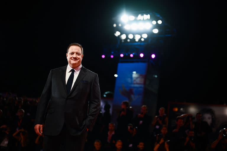 Fraser en el Festival de Venecia, durante la presentación de The Whale