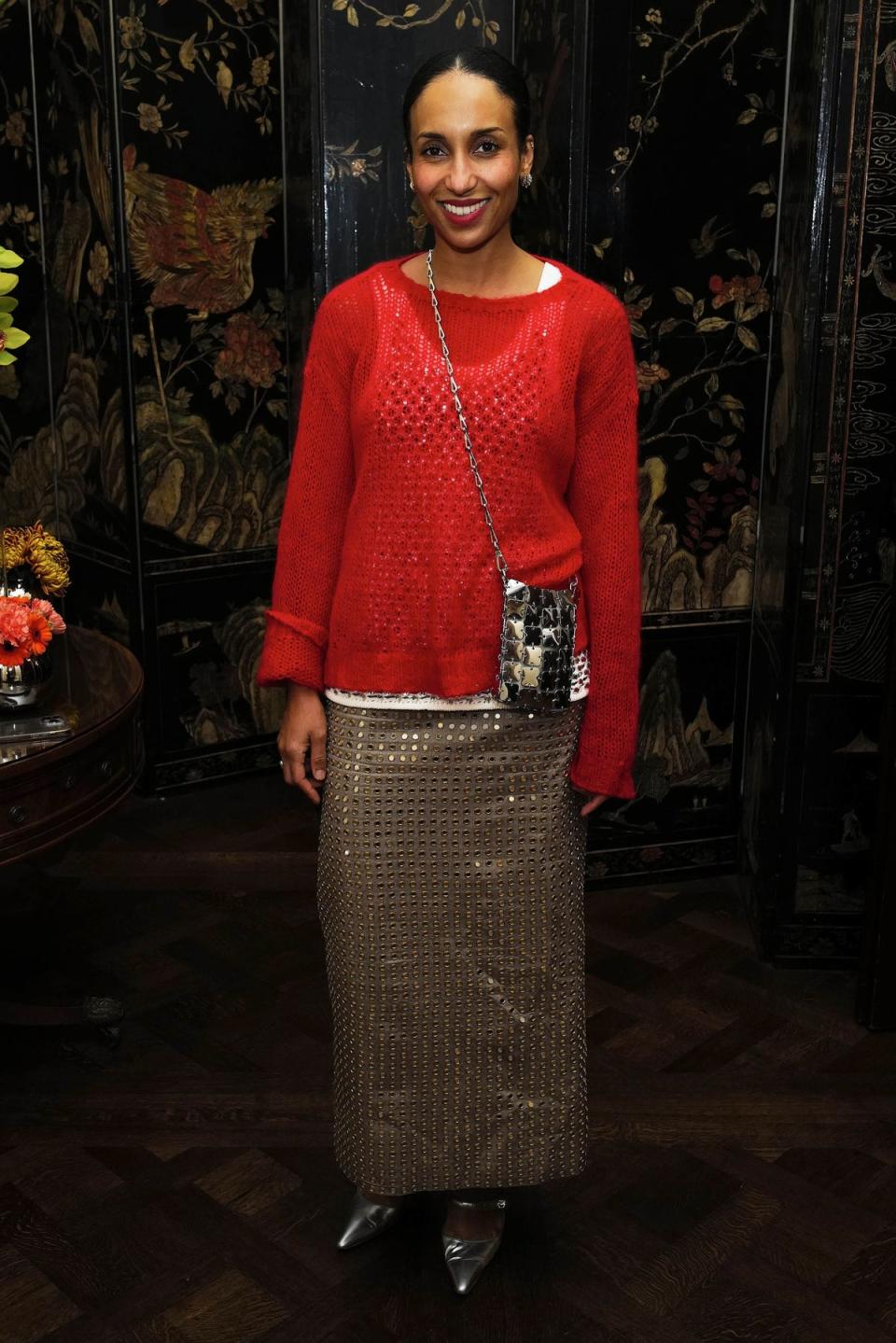 Chioma Nnadi attends a dinner hosted by US Ambassador Jane Hartley and Tory Burch at Winfield House, London on 30October, 2023 (Tory Burch)