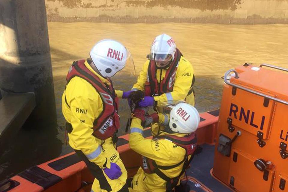 The Tower RNLI team scrambled to the scene to save Cleo (RNLI)