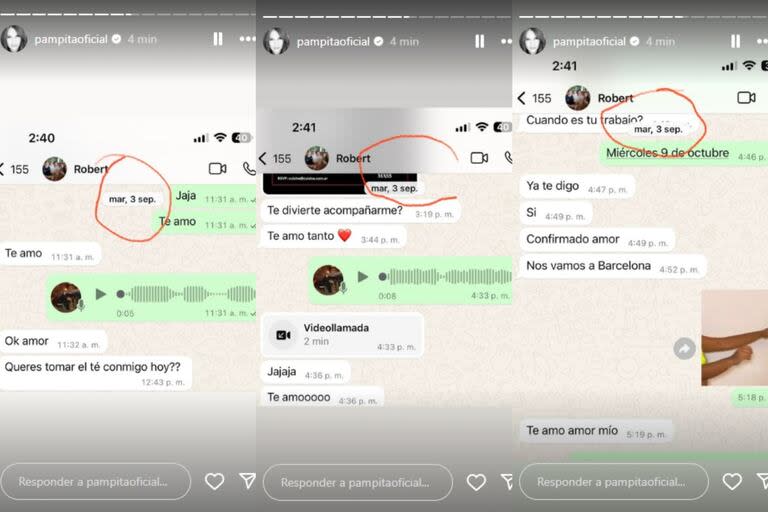 Pampita compartió conversaciones por WhatsApp con García Moritán para evidenciar que a principios de este mes aún estaban juntos (Foto: Instagram @pampitaoficial)