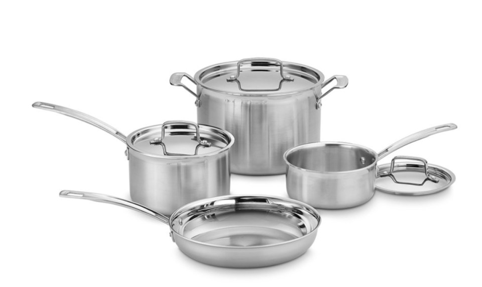 Cuisinart Stainless Steel Triple-Ply Pro Cookware Seven-Piece Cookware Set (Photo: Zulily)