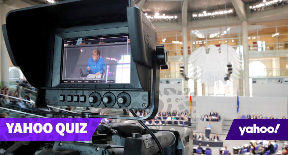 Angela Merkel spricht bei der Haushaltsdebatte im September 2019 im Bundestag (Bild: REUTERS/Axel Schmidt)