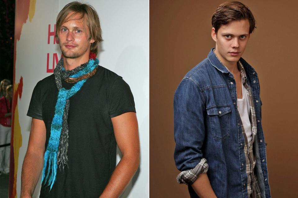 Alexander Skarsgard attends the "H&amp;M Live From Central Park" fashion show April 20, 2005 in New York City. (Photo by Paul Hawthorne/Getty Images); Bill Skarsgard from "Behind Blue Skies" poses for a portrait during the 2010 Toronto International Film Festival in Guess Portrait Studio at Hyatt Regency Hotel on September 11, 2010 in Toronto, Canada. (Photo by Matt Carr/Getty Images)