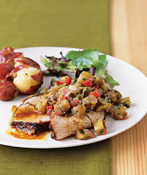 Roast Pork Tenderloin With Spicy Apple-Green Chile Salsa