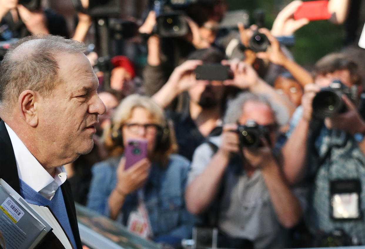 Harvey Weinstein arrives at the New York Police Department's 1st Precinct to turn himself in on May 25, 2018. (Photo: Spencer Platt via Getty Images)