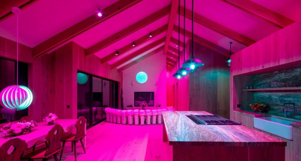 Designer Sasha Bikoff recently employed hot pink Ketra lighting in her Hamptons home