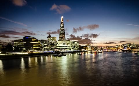 A verified whopper. The Shard, at 310 metres, towers over the London skyline - Credit: Getty