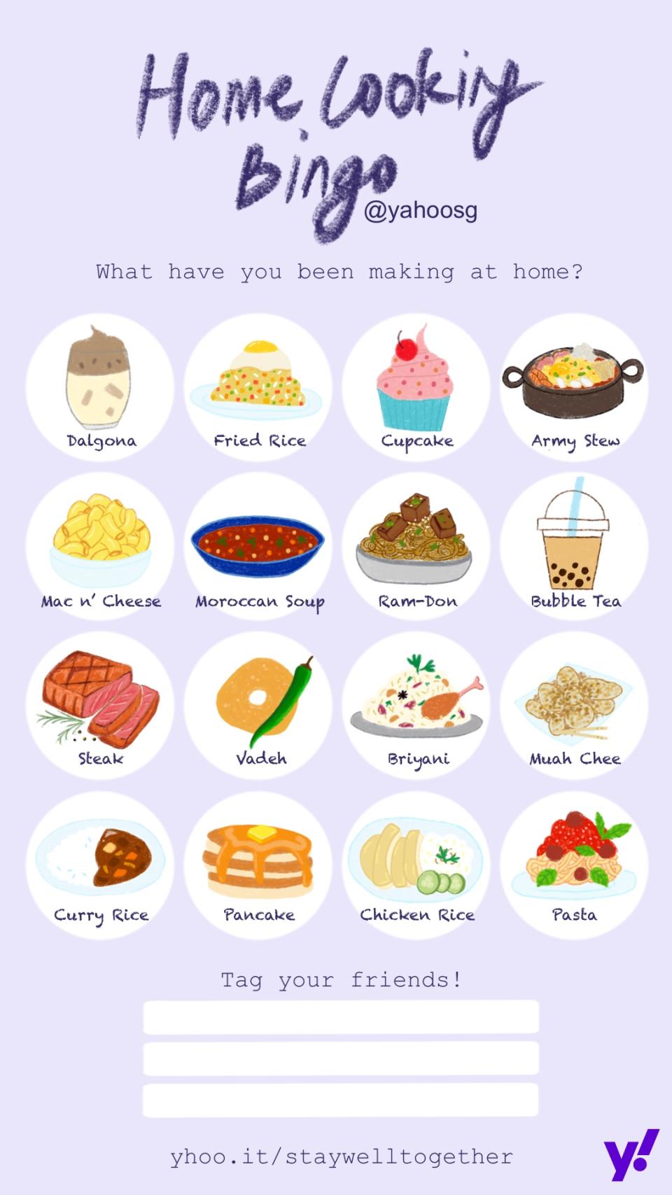 Home Cooking Bingo. (PHOTO: Yahoo Lifestyle SEA)