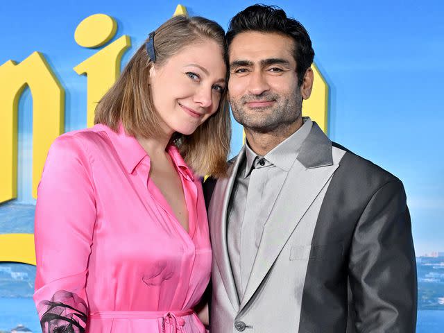 <p>Axelle/Bauer-Griffin/FilmMagic</p> Emily V. Gordon and Kumail Nanjiani attend the premiere of "Glass Onion: A Knives Out Mystery" on November 14, 2022 in Los Angeles, California.