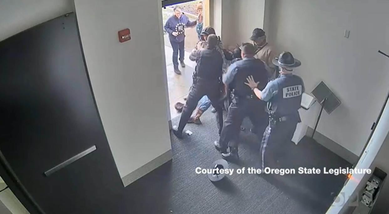 Oregon state Republican Rep. Mike Nearman was charged on Friday with first-degree official misconduct and second-degree criminal trespassing according to court records after he allegedly opened a door to allow anti-lockdown protestors into the Capitol building as lawmakers were debating COVID-19 measures.