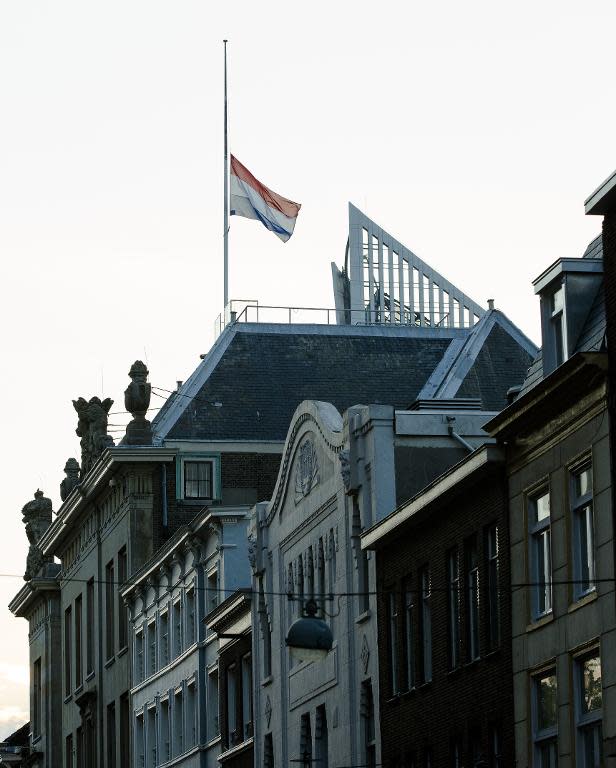 The Dutch flag flies half mast on the Ministry of Defence building in The Hague, on a day of mourning across the nation on July 23, 2014