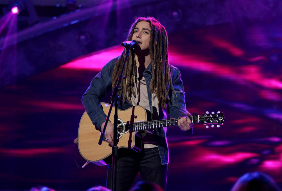 Jason Castro performs as one of the top 4 on the 7th season of American Idol.