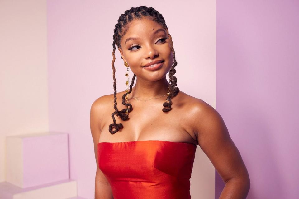 ANAHEIM, CALIFORNIA - SEPTEMBER 09: Halle Bailey poses at the IMDb Official Portrait Studio during D23 2022 at Anaheim Convention Center on September 09, 2022 in Anaheim, California. (Photo by Corey Nickols/Getty Images for IMDb)