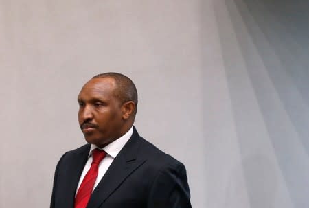 Congolese militia commander Bosco Ntaganda at his trial in The Hague