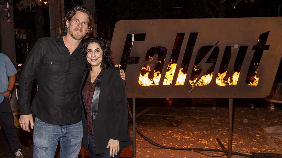 Executive producer Jonathan Nolan (l.) and Amazon Studios head of marketing Sue Kroll at the SXSW party for Prime Video’s Fallout.