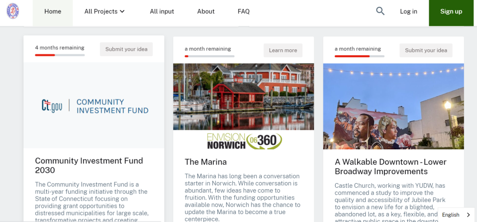 A screenshot of the Envision Norwich 360 website.