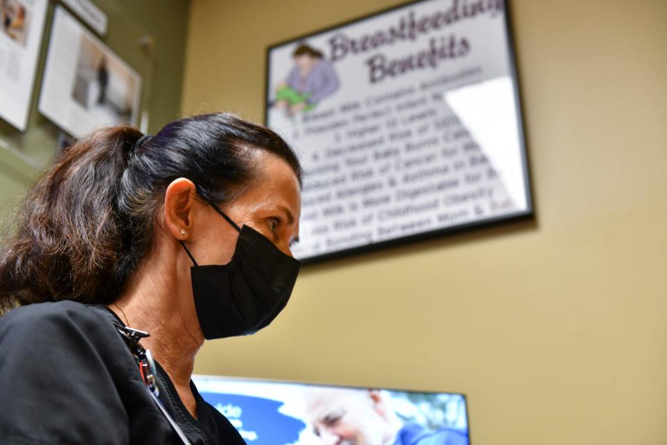 Lactation resource nurse Jeanne Friebe talks about resources available during an interview Tuesday, June 7, 2022, at the CentraCare Health Plaza in St. Cloud. 