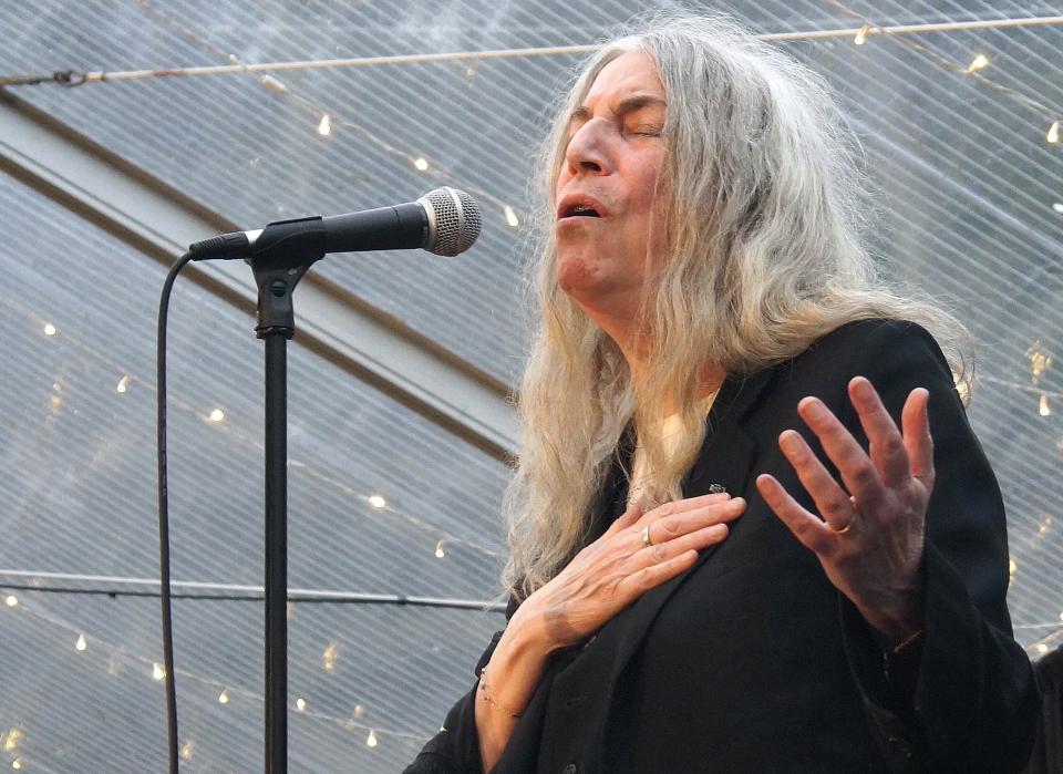 Patti Smith, pictured here performing on Tuesday, Feb. 15, 2022, at Marie Selby Botanical Gardens in Sarasota, will return to the gardens for another performance Nov. 15.