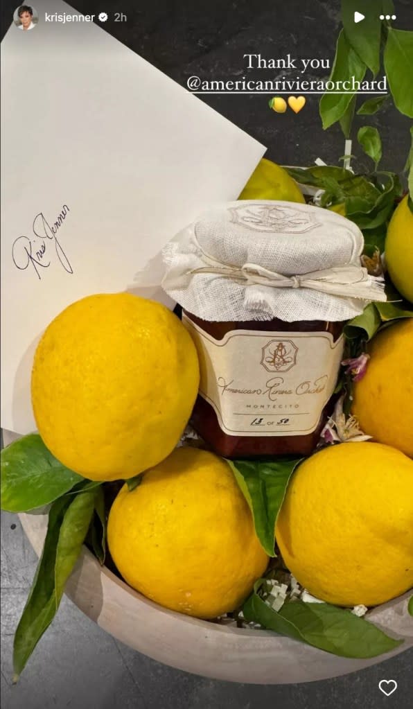 Markle sent out jars of strawberry jam to an exclusive group of celebs earlier this year. Kris Jenner/ Instagram