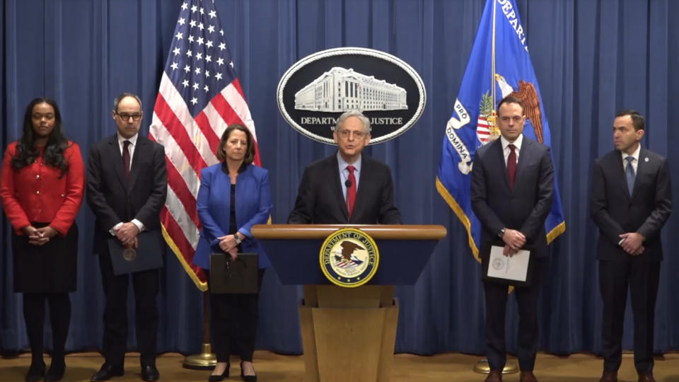 Merrick Garland and Jonathan Kanter Attorneys General delivering remarks