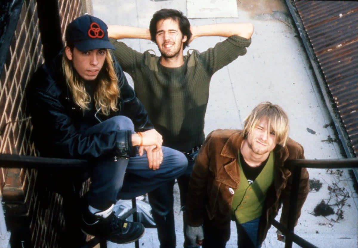 From left: Dave Grohl, Krist Novoselic, Kurt Cobain (Alamy)