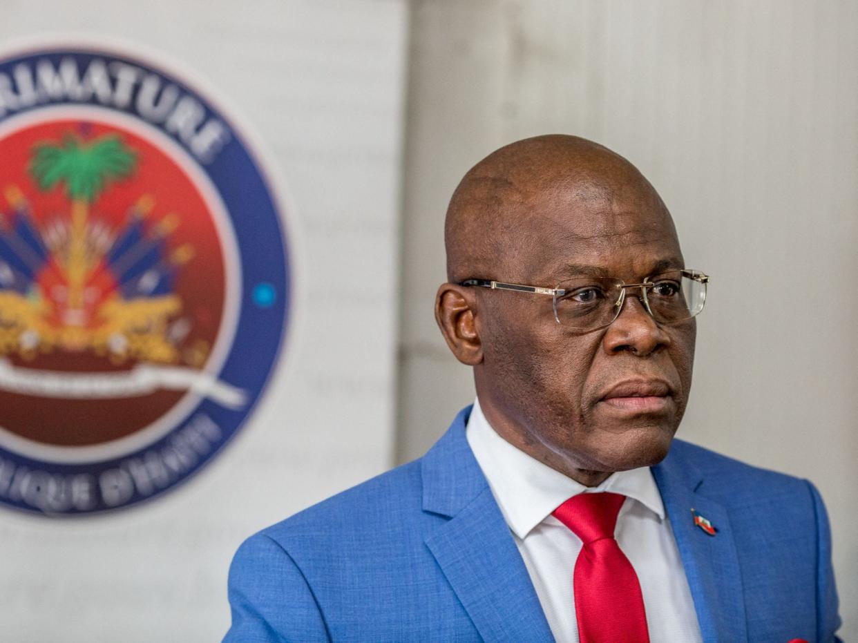 Haiti’s prime minister Jouthe Joseph (pictured) has announced his resignation amid a spike in killings and kidnappings in the Caribbean country (Valerie Baeriswyl/AFP via Getty Images)