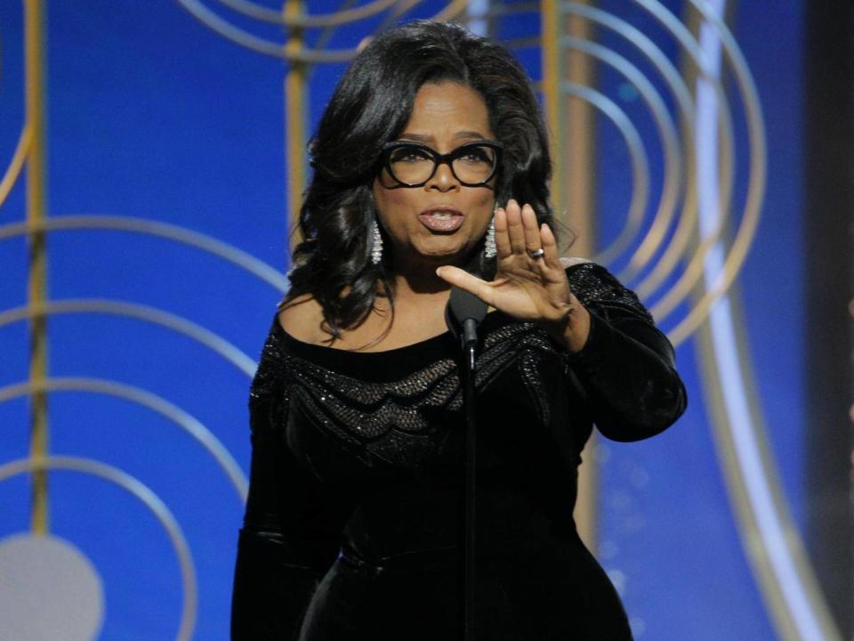 Oprah’s speech was great for the company in which she has a 10 per cent stake (Getty)