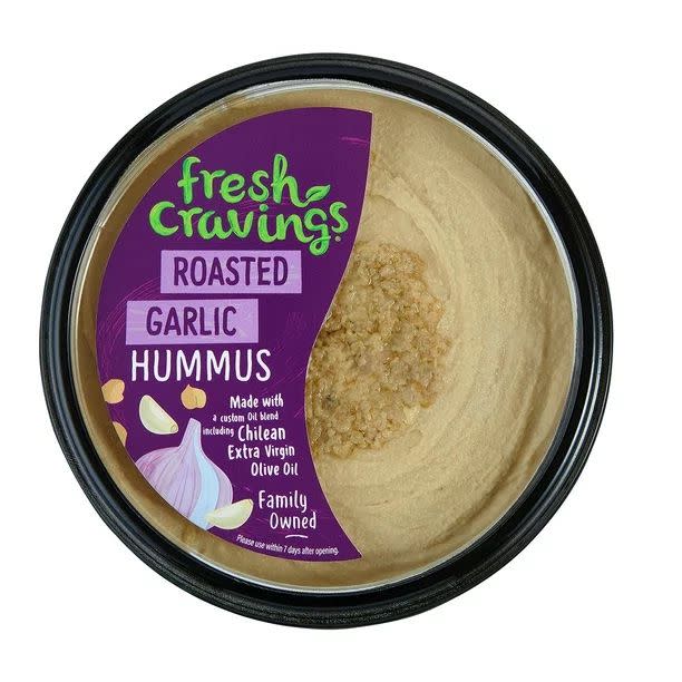 <p><a href="https://go.redirectingat.com?id=74968X1596630&url=https%3A%2F%2Fwww.walmart.com%2Fip%2FFresh-Cravings-Roasted-Garlic-Hummus-10-oz%2F437850228%3Fwl13%3D3795%26selectedSellerId%3D0&sref=https%3A%2F%2Fwww.redbookmag.com%2Ffood-recipes%2Fg41898577%2F47-snacks-to-avoid-getting-hangry%2F" rel="nofollow noopener" target="_blank" data-ylk="slk:Shop Now;elm:context_link;itc:0;sec:content-canvas" class="link ">Shop Now</a></p><p>Dips and Hummus</p><p>$3.47</p><p>Walmart</p><span class="copyright">Fresh Cravings</span>