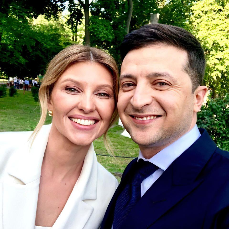 Ukrainian President Volodymyr Zelensky and his wife Olena Zelenska 