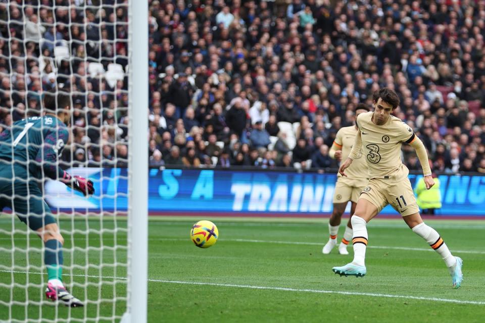 Joao Felix volley home to put Chelsea in front at West Ham (Getty Images)