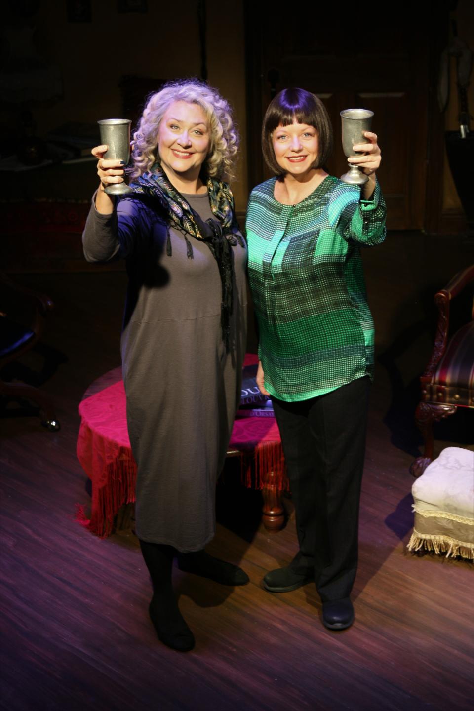 Bobbie Letmon plays "Lettice Douffet" and Becky Behl-Hill plays "Lotte Schoen" in the comedy "Lettice and Lovage," on stage at Melbourne Civic Theatre through Feb. 19, 2023. Visit mymct.org.