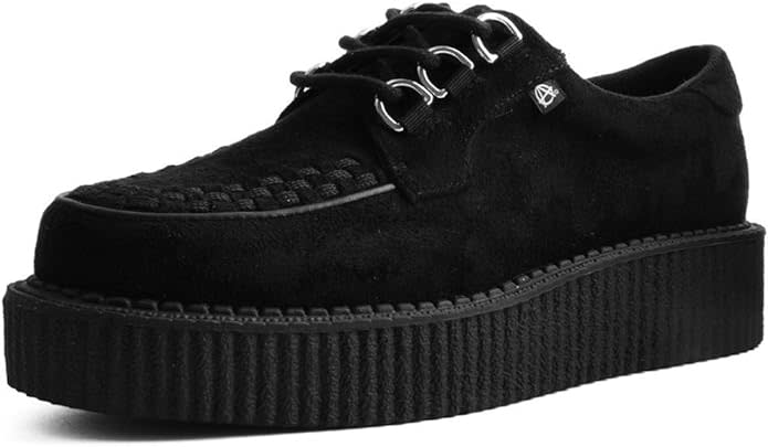 T.U.K. Anarchic Faux Suede Black Creeper Shoes